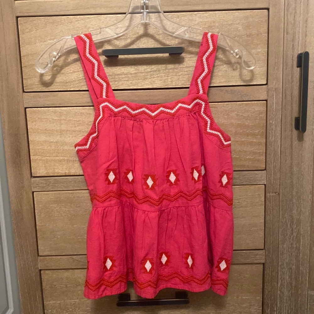 Loft XXSP Petite Pink Aztec Tank Top